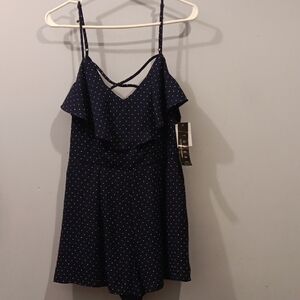 Trixxi Navy Polka Dot Jumpsuit